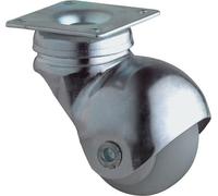 Roulette pivotante D.40mm Trgf.30kg m.Plaque Gum.grise BS ROLLEN