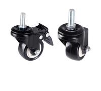 Roulette pivotante de 1.5 pouces, vis M8/M10/roue de frein pivotante à Double roulement/roulette silencieuse, 1 pièce(Brakes-8x25mm)