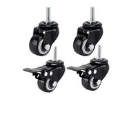 Roulette pivotante de 3 pouces, vis M12 x 30mm, roue de frein pivotante à Double roulement, roulette silencieuse, 1 pièce(Universal-12x30mm)