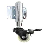 Roulette pivotante de 40 mm for portail, robuste, amortisseur à ressort increvable, rétractable, capacité de charge de 49 kg, robuste et durable, 1 pièce, silencieuse(Whitenylon,Brake)