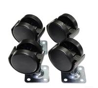 Roulette pivotante de 40 mm sur plaque en PVC pour remplacement de chaise, table, support en acier robuste, rotation à 360 degrés