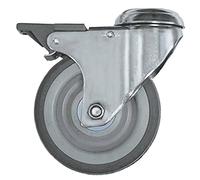 Roulette pivotante Derby Ruote avec blocage total Ø 125 mm trou arrière avec fixation totale trou arrière largeur 30 mm hauteur 159 mm 30 mm