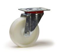 Roulette pivotante diamètre 100 mm roue polyamide blanc - 200 Kg