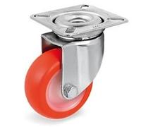 Roulette pivotante diamètre 40 mm roue polyuréthane rouge - 40 Kg