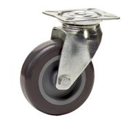 Roulette pivotante diamètre 75 mm Caoutchouc Thermoplastique GRIS - 60 Kg