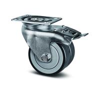 Roulette pivotante double galet - blocage total - platine - ø 75 mm - Agila Twin TENTE