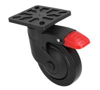 Roulette pivotante en caoutchouc robuste de 5 pouces avec frein, roulement de 400lb, support ABS silencieux pour chariot à poubelle