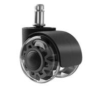 Roulette pivotante en caoutchouc souple for chaise de bureau, 5 cm, 2 pouces, avec tige d'insertion transparente for meubles Pour la maison et le bureau(Black-A)