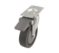 Roulette pivotante en caoutchouc thermoplastique avec frein 75mm