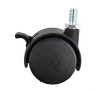 Roulette pivotante en plastique avec tige filetée M8, 40 x 30 mm, roues doubles pour chaise de bureau, meubles, chariot, noir