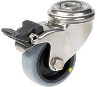 roulette pivotante/frein de 50 mm en acier inoxydable avec thermocouple conducteur d'électricité gris