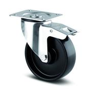 Roulette pivotante polypro - blocage total - charge légère ø 125 mm - Alpha TENTE