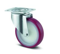 Roulette pivotante polyuréthane rouge - charge standard - ø 200 mm - Alpha TENTE