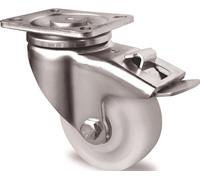 Roulette pivotante pour charges lourdes Ø roue 100 mm capacité de charge 500 kg avec blocage total Polyamide 100x85mm blanc