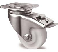 Roulette pivotante pour charges lourdes Ø roue 125 mm capacité de charge 700 kg avec blocage total Polyamide 100x85mm blanc