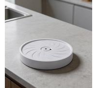 Roulette pivotante pour pot de fleurs - Plateau mobile pour l'intérieur - Avec boîte de rangement d'eau et trou de drainage - Protection des racines - Blanc - 35 cm