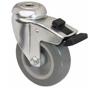 Roulette pivotante sur œil avec blocage - polyuréthane - diamètre 100 mm TENTE