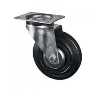 Roulette pivotante sur platine - charge 75kg roue caoutchouc - diamètre 100 mm TENTE