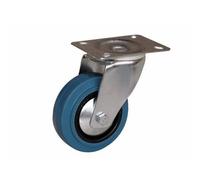 Roulette pivotante - sur platine - pour charges moyennes - caoutchouc non tachant - diamètre 80 mm - Port Roll GUITEL