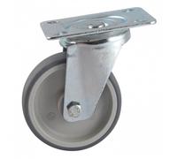 Roulette pivotante sur platine synthe 200 mm- charge 200 kg - Alésage lisse AVL