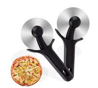 Roulette Pizza [Original]-Coupe Pizza, Roule en Acier Inoxydable Noir, Poignée Antidérapante en Silicone, Lame avec Capuchon de Protection, Compatible Lave-vaisselle