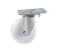 Roulette pivotante à platine AVL - Roue nylon blanc Ø 100 - Charge 150 kg - 590832O
