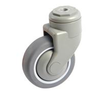 Roulette polyamide caoutchouc gris 125 mm à oeil pivotante avec frein AVL 590893DR