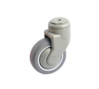Roulette polyamide caoutchouc gris 125mm à oeil pivotante avec frein - - 590893DR