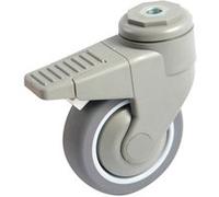 Roulette polyamide caoutchouc gris 125mm à oeil pivotante avec frein - AVL - 590893C Noir G