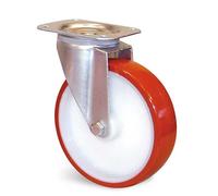 Roulette polyuréthane corps polyamide rouge à platine pivotante D 100 mm GUITEL HERVIEU EP4BA100-28L