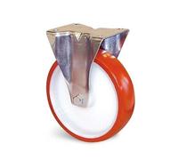 Roulette polyuréthane rouge à platine fixe D 150mm - GUITEL HERVIEU - EF5BA150-28L