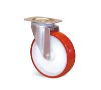 Roulette polyuréthane rouge à platine pivotante D 150mm - GUITEL HERVIEU - EP5BA150-28L