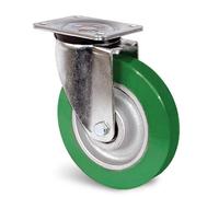 Roulette polyuréthane vert à platine pivotante 160 mm 550 kg GUITEL HERVIEU UP5RA160-242B