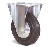 Roulette Portroll et Manuroll caoutchouc noir à platine fixe 160mm - GUITEL HERVIEU - 700525