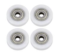 roulette pour baie vitrée coulissante alu, 4 Rouleaux de Roues Rondes en Nylon U avec Roulements - Taille 5x24x6mm - Résistants à Haute Température - Parfaits pour les Portes et Fenêtres