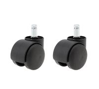 Roulette Pour Chaise De Bureau Lot de 1, 2 ou 4 roulettes silencieuses en plastique noir for chaises bureau d'ordinateur pour Sols Durs(2 pcs)