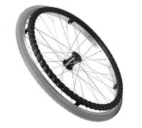 roulette pour fauteuil roulant 22x 1 3/8, roue arrière de remplacement manuelle for fauteuil roulant, ensemble de roulettes non pneumatiques for fauteuil roulant, pneu solide antidérapant, gris