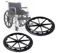 roulette pour fauteuil roulant Paquet de 2 roues arrière de remplacement for fauteuil roulant, roue en polyuréthane solide, ensemble de roulettes for fauteuil roulant avec roulements et main courante(