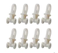 sourcing map 8pcs Glisseur Rail Rideaux Roulette Crochet Roue Rideaux Coulissant Poulie pour Fenêtre Voilage Plastique Galets 8,5mmØ Blanc
