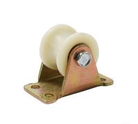 Roulette rainurée en nylon 30 mm pour porte coulissante de type V avec double roulement pour système de rail robuste, base en acier galvanisé, fonctionnement silencieux, unité unique (U-30 mm)