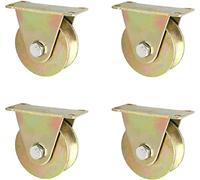 Roulette rigide robuste à rainure en U avec support, roue chenille acier, rouleau for porte coulissante, for rail inversé(50mm/2in)