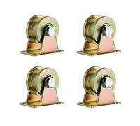 Roulette rigide robuste de type H zinguée de couleur for Rail de câble métallique de Machine industrielle de porte coulissante de voie inversée 2/4 pièces(4 Pcs H Type,3 inch)