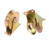 Roulette rigide robuste de type V/U avec support, s'adapte aux rails en tube carré pour portails roulants et portes lourdes, capacité totale 440 lb/200 kg 4 pcs 3.5"(90mm-U)