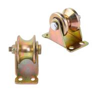 Roulette rigide robuste, roue à rainure de type V/U avec support pour rails à tubes carrés sur portails roulants et portes lourdes, charge totale 440 lb 4 pcs 4"(100mm-U)