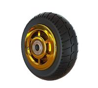 Roulette robuste en caoutchouc plaqué or/Humvee/TPR, 8 pouces, largeur 50mm, roue silencieuse, chariot universel, remorque industrielle simple, 1 pièce(Gold-Plated)