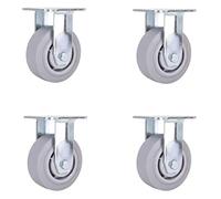 Roulette robuste en caoutchouc silencieux universelle avec frein for chariot industriel(6-in Fixed casters)