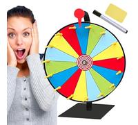 Roulette rotative effaçable à sec, roue de la roue de la pour récompenses, polyvalente et amusante 15 machines à sous rotatives avec marqueur et gomme, spinner de roulette de table pour séries
