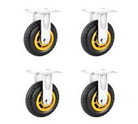 Roulette rotative universelle à 360 degrés de 15,2 cm, roue en caoutchouc silencieuse, poulie fixe robuste pour chariots et chariots, mobilité fluide, durable et fiable