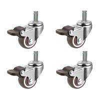 Roulette/roue de chaise pivotante de 1.5 pouces avec frein, en caoutchouc, muette, avec piston/tige de Circlip, for quincaillerie de meubles