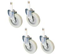 Roulette, roulette robuste en PU for voiture-restaurant, roue de meuble à tige pivotante, piston d'insertion M11, lot de 4, sans bruit, avec manchon en caoutchouc, capacité 280 kg, for établi de chari